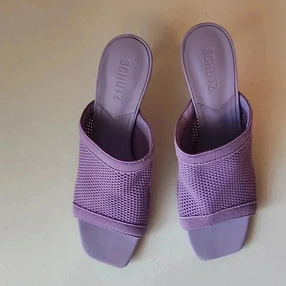 SCHUTZ women's Sinara Knit Sandals Smokey Grape size 10B New - Picture 5 of 11